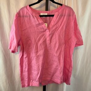 Charter Club Luxury Linen Pink Shirt, size XL NWT